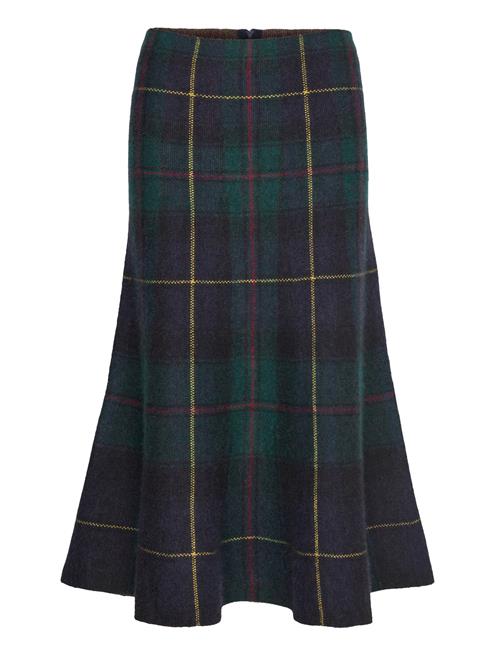 Plaid Alpaca-Blend Flared Skirt Polo Ralph Lauren Navy