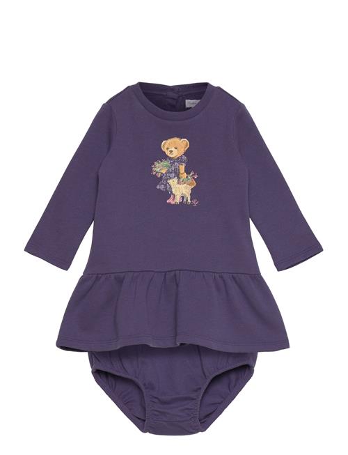 Polo Bear Fleece Dress & Bloomer Ralph Lauren Baby Blue