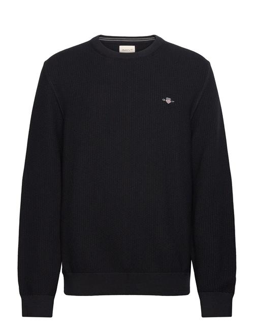 Cotton Micro Textured C-Neck GANT Black