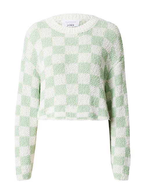 florence by mills exclusive for ABOUT YOU Pullover 'Peace & Quite'  grøn / hvid