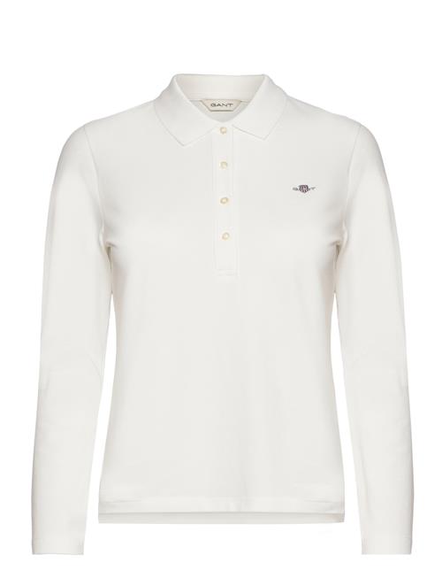 Slim Shield Ls Pique Polo GANT White