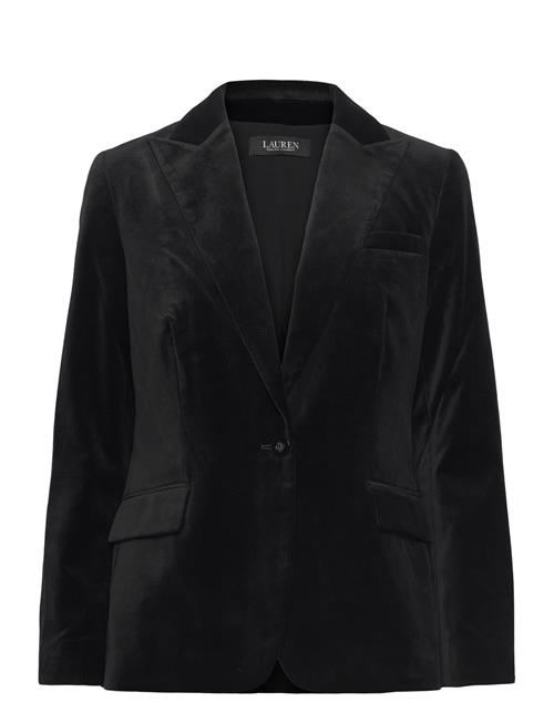 Stretch Velvet Blazer Lauren Ralph Lauren Black