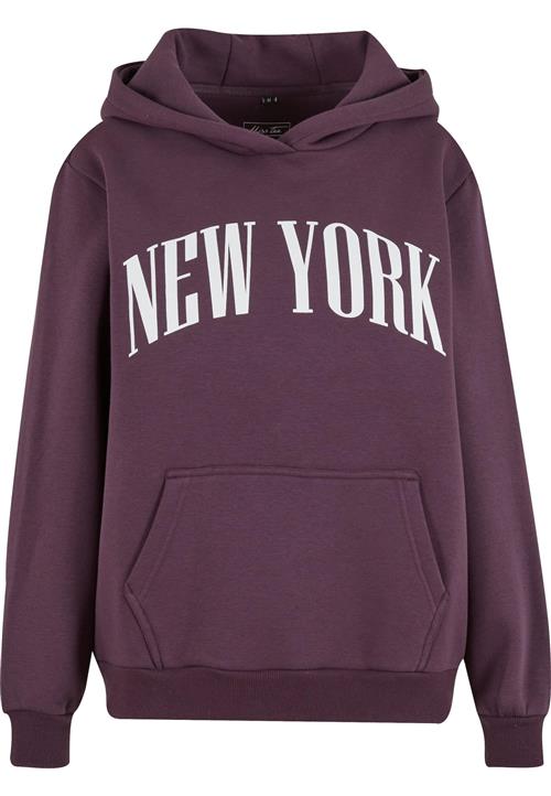 Miss Tee Sweatshirt 'New York'  aubergine / hvid