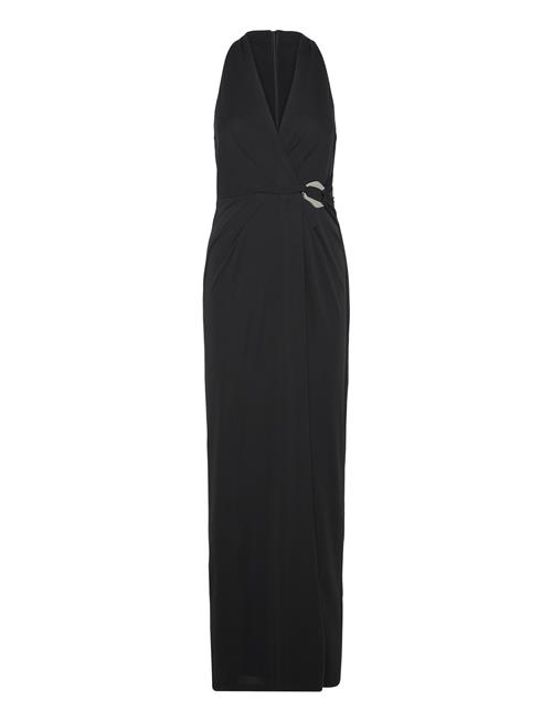 Buckle-Trim Stretch Jersey Halter Gown Lauren Ralph Lauren Black