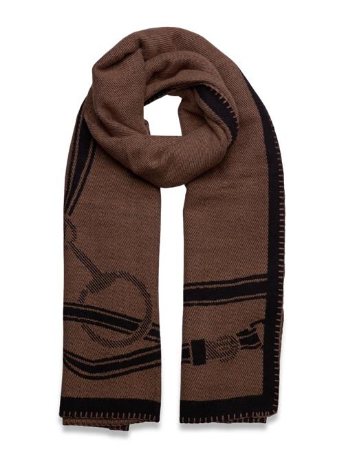 Belting-Motif Jacquard Blanket Scarf Lauren Ralph Lauren Brown