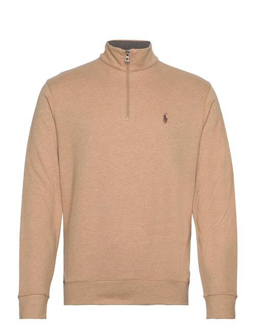 Luxury Jersey Quarter-Zip Pullover Polo Ralph Lauren Beige