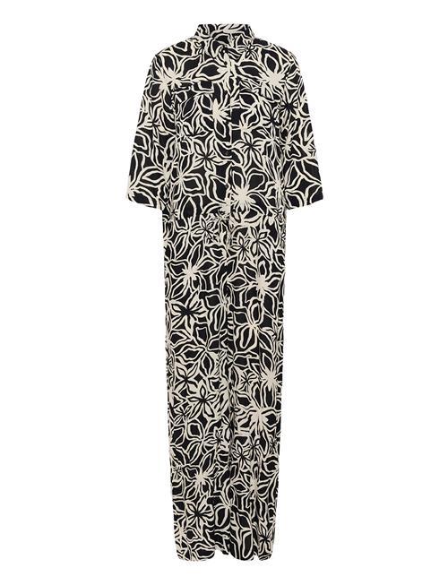 Kasanne Plain Weave Jumpsuit Printe Kaffe Black