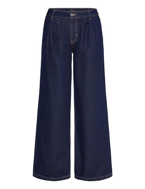 Rinse-Wash Wideleg Jeans With Pleats Mango Blue