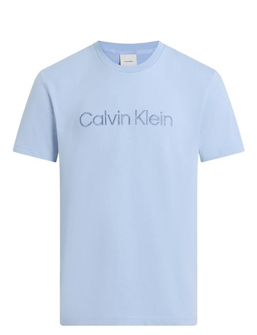 Textured Embroidery Logo T-Shirt Calvin Klein Blue