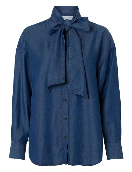 Slfjanna Ls Relaxed Chambray Shirt B Selected Femme Blue