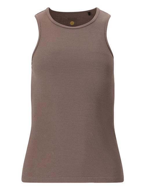 Tinashe W Halterneck Rib Top Athlecia Brown