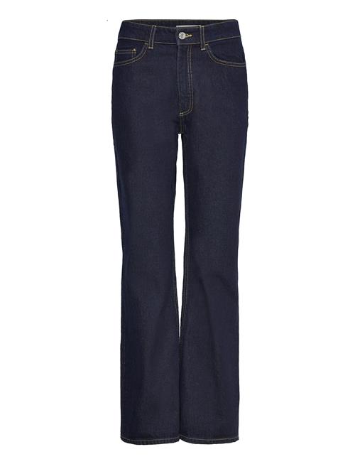 High-Waisted Straight-Fit Rinse-Wash Jeans Mango Navy