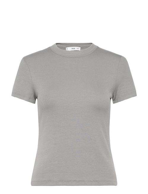 Short-Sleeved Fitted T-Shirt Mango Grey