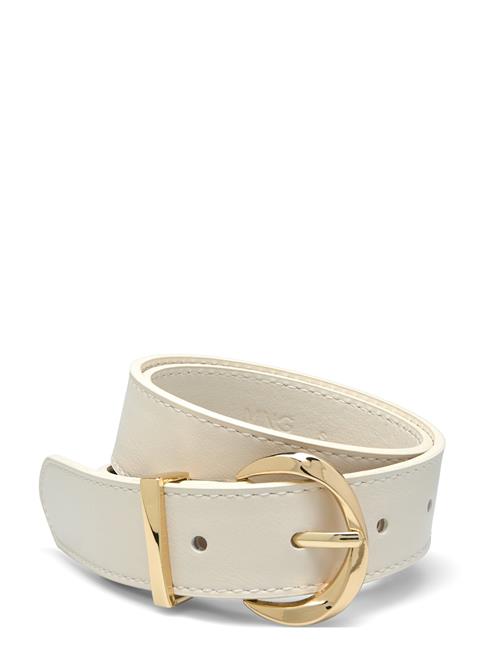 Oval Buckle Belt Mango White