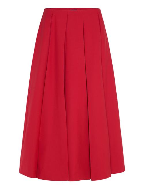 Wool-Blend Pleated Skirt Mango Red