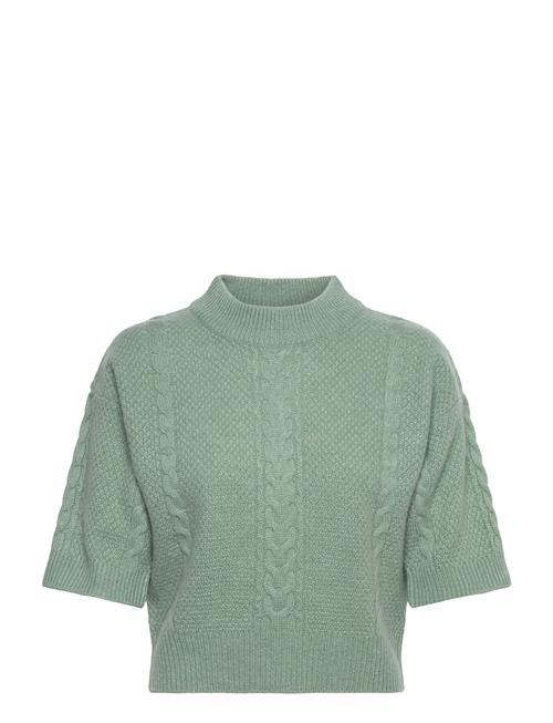 Cable Short Sleeve Sweater Davida Cashmere Green