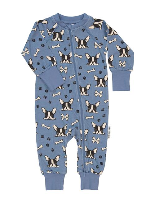 Bamboo Two Way Zip Pyjamas Geggamoja Blue