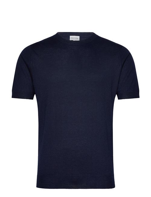 Man Fine Knit T-Shirt Davida Cashmere Navy