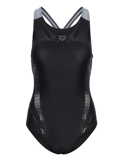 Women's Arena Spider Web Swimsuit V Back Black-Sea Arena Black