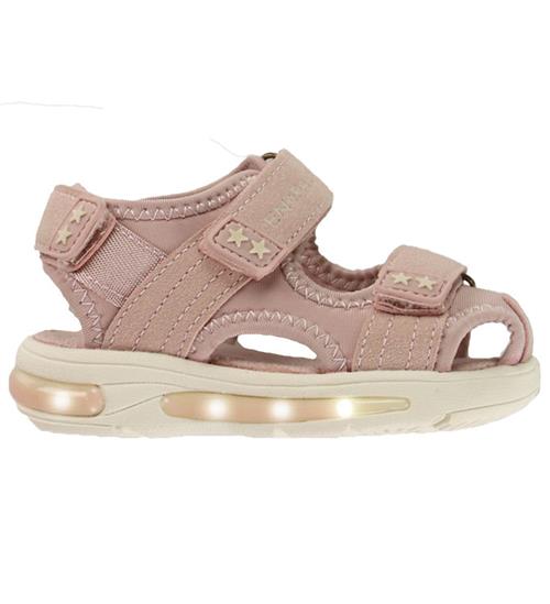 En Fant Sandaler m. Lys - Velcro Closed Toe - Sepia Rose