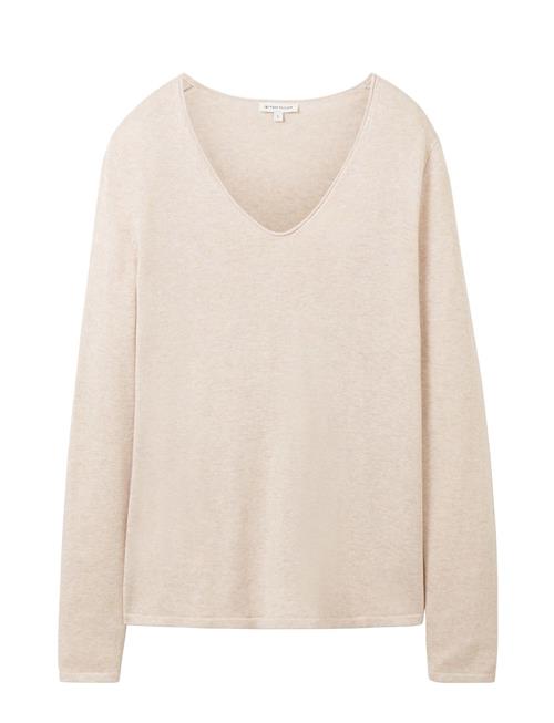 Sweater Basic V-Neck Tom Tailor Beige