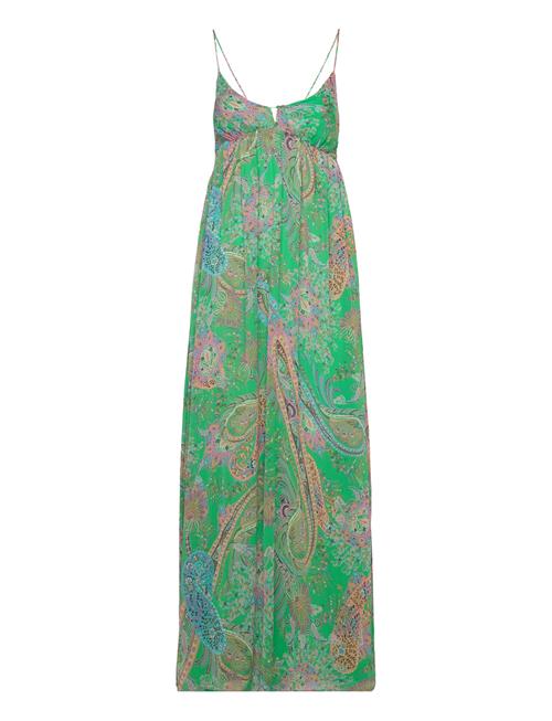 Open Back Printed Dress Mango Green