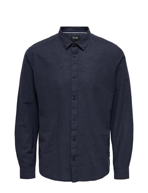 Onscaiden Life Ls Solid Linen Shirt Noos ONLY & SONS Navy