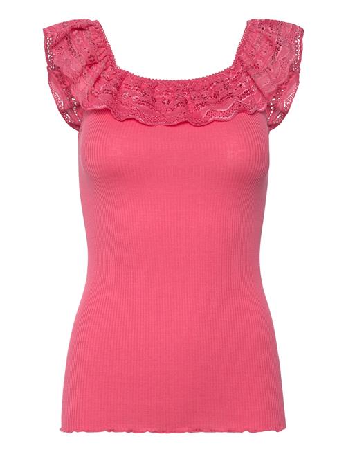 Silk T-Shirt Ss W/ Lace Rosemunde Pink