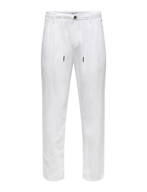 Onsleo Crop Linen Mix 0048 Pant ONLY & SONS White