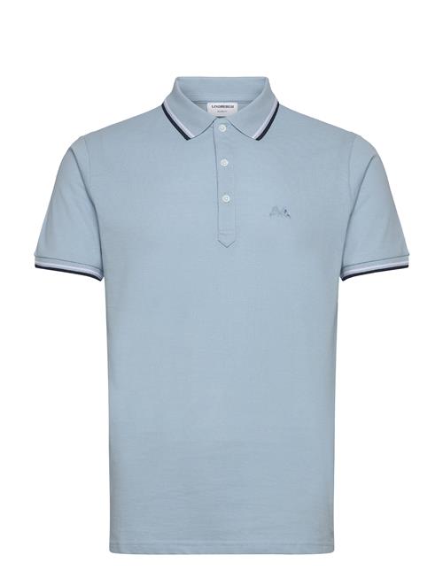 Polo Shirt With Contrast Piping Lindbergh Blue