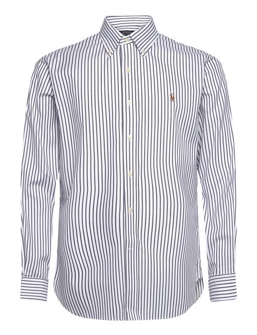 Custom Fit Striped Pinpoint Oxford Shirt Polo Ralph Lauren Blue