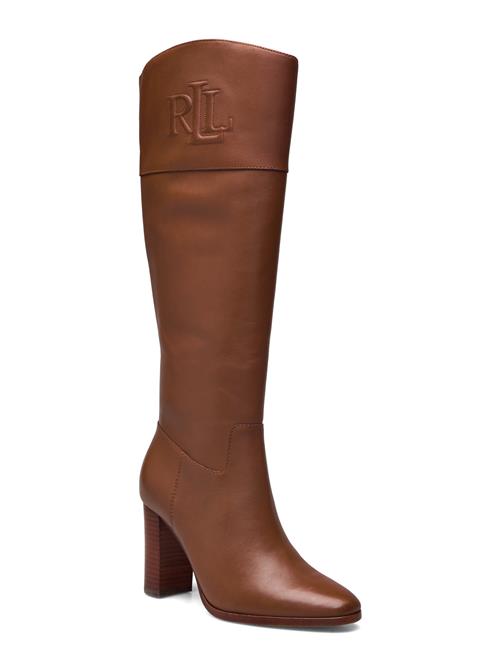 Page Ii Burnished Leather Tall Boot Lauren Ralph Lauren Brown