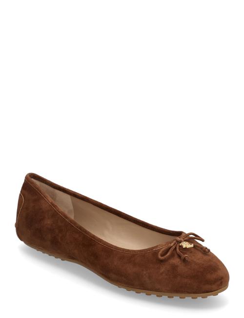 Jayna Suede Driver Flat Lauren Ralph Lauren Brown