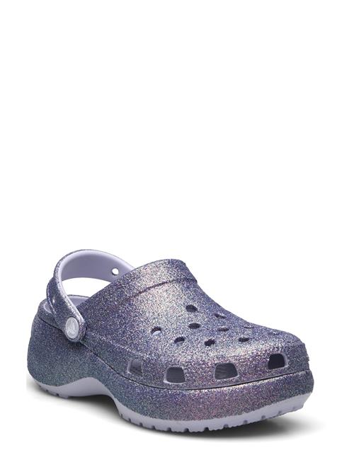 Platform Irid Glitter Clog Crocs Purple