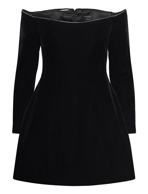 Nadene Velour Hourglass Dress Bardot Black