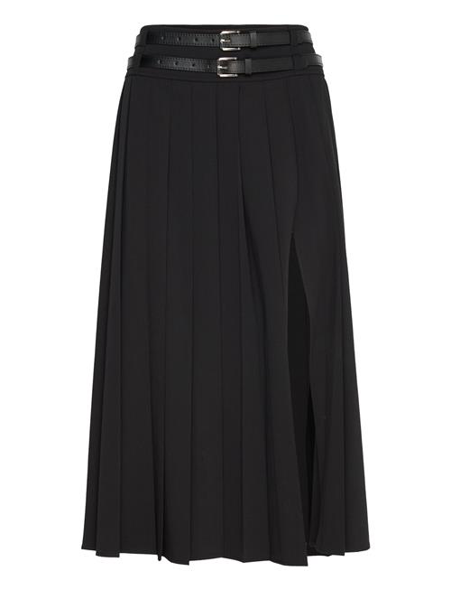 Double-Belted Pleated Skirt Mango Black