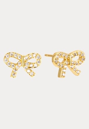 BY JOLIMA Crystal Bow Earring Gold Onesize