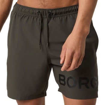 Björn Borg Badebukser Logo Swim Shorts Mørkgrå  polyester Medium Herre