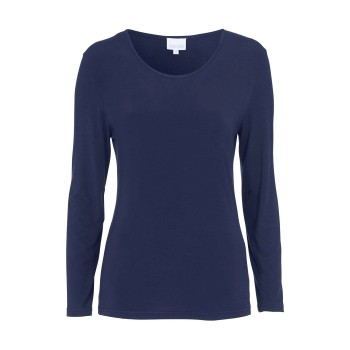 Damella Bamboo Long Sleeve Top Marineblå Bambus Large Dame