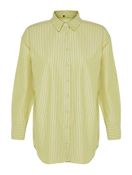 Trendyol Bluse  lemon / hvid