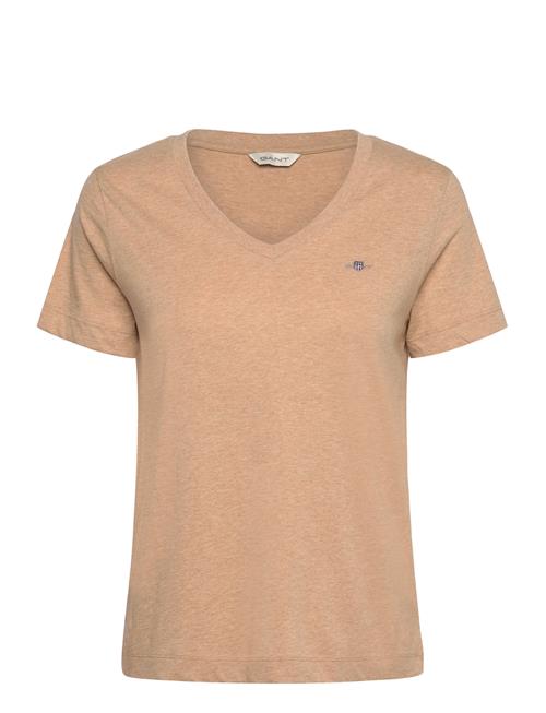 Reg Shield Ss V-Neck T-Shirt GANT Beige