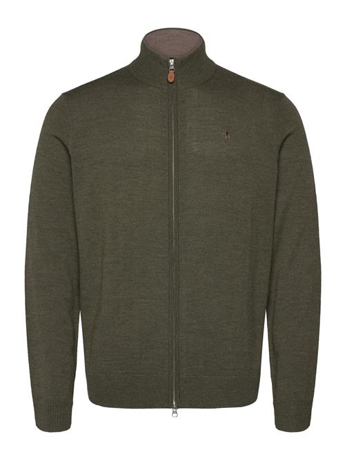 Merino Zip Cardigan Morris Khaki