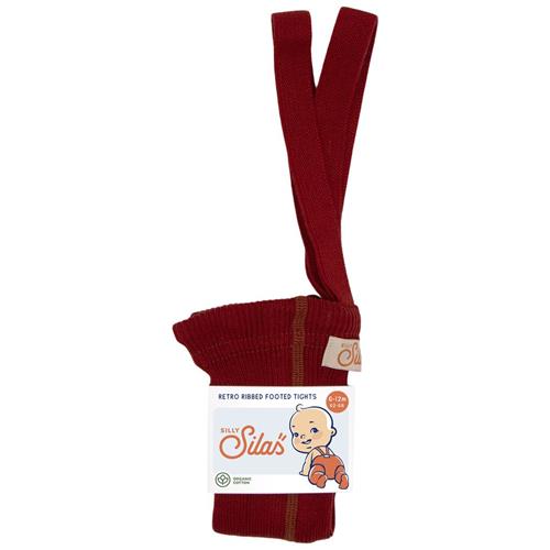 Silly Silas GOTS Strømpebukser Maple Leaf 6-12 Months  Rød  6-12 måneder  Unisex