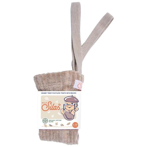 Silly Silas GOTS Granny Teddy Fodsløse strømpebukser Peanut Blend 1-2 Y  Beige  1-2 år  Unisex