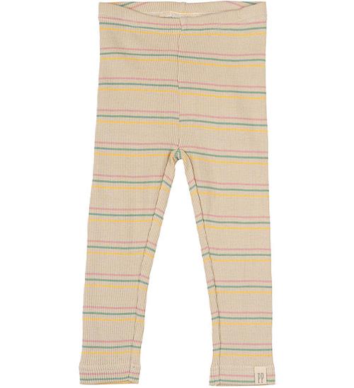 Petit Piao Leggings - Rib - Modal - Bright Rose Multi Stripe