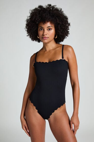 Hunkemöller Badedragt Bandeau Scallop Sort