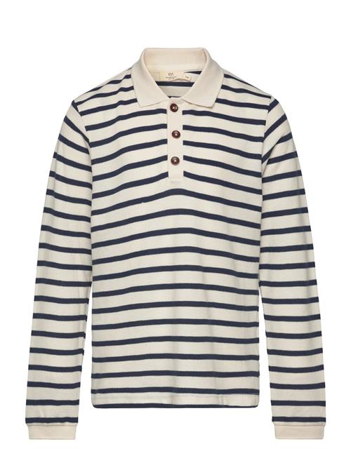 Striped Pique Polo W. Ls Copenhagen Colors Cream