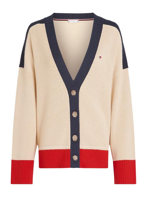 TOMMY HILFIGER Cardigan  beige / marin / rød