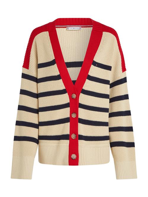 Se TOMMY HILFIGER Cardigan  beige / marin / rød ved About You