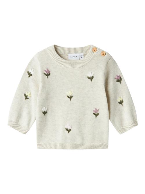 Se NAME IT Pullover 'NBFFAFLOW'  ecru / lysegul / oliven / lavendel ved About You